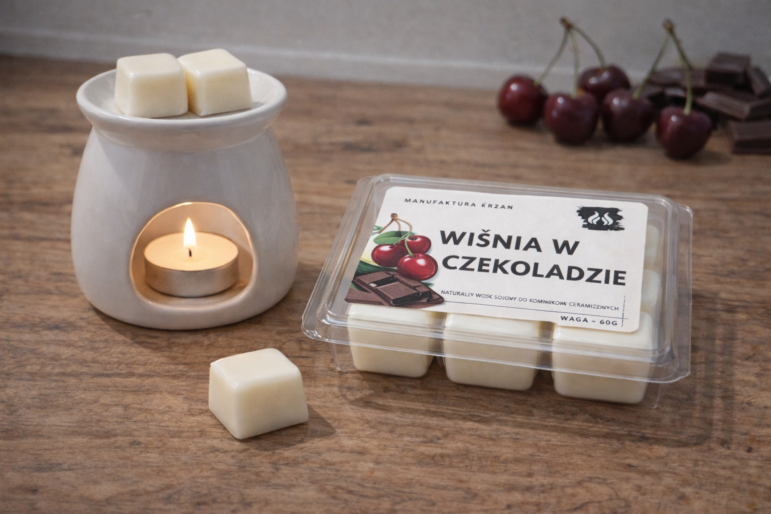wosk sojowy zapachowy wiśnia w czekoladzie wosk sojowy zapachowy wiśnia w czekoladzie